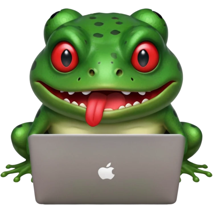 bufo frog meme breaking his laptop emoji