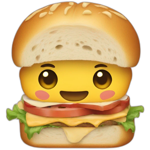 Adulto comiendo un sándwich emoji