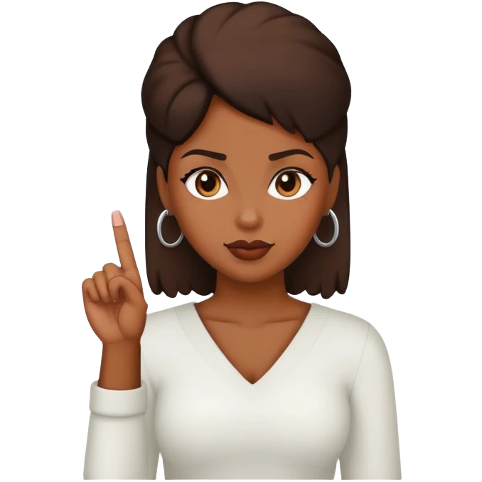 Black female sticking up her middle finger emoji