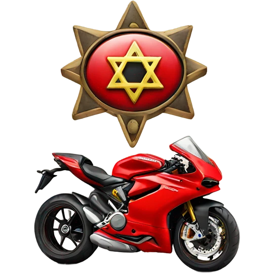 Ducati motorcycle with Star of David  emoji