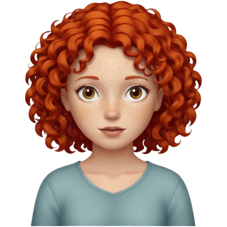 kıvırcık kızıl saçlı kız emoji