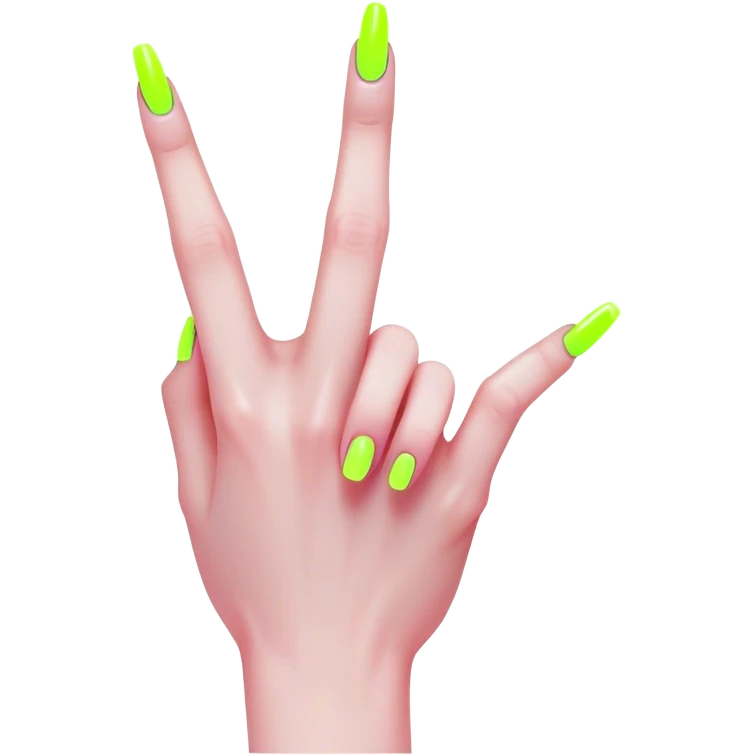 cyberpunk style neon middle finger with long neon nails emoji