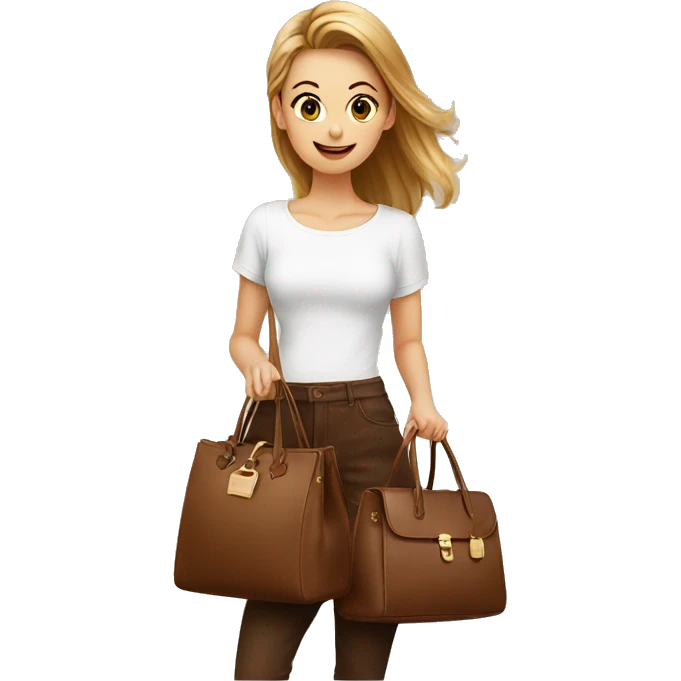 coffee and women's bag brown emoji