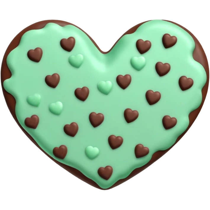 Mint green heart chocolate chips emoji