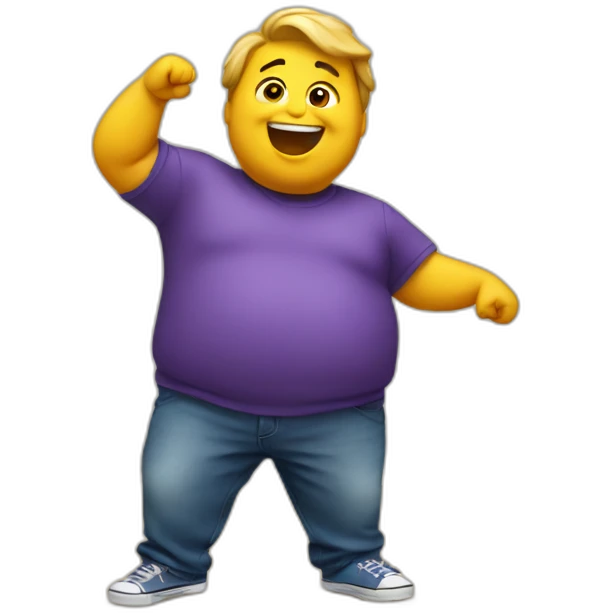 Fat boy dancing emoji