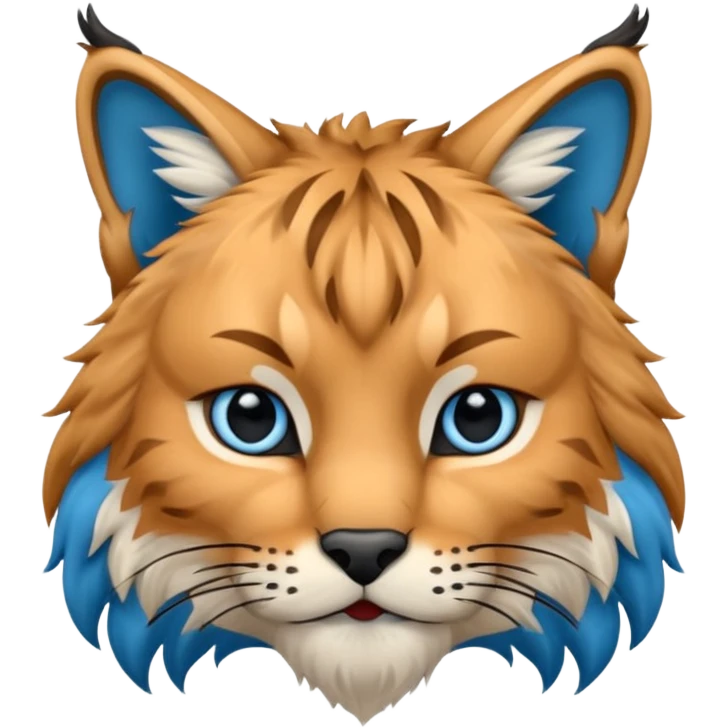 Tête de lynx : très féroce et bleu  emoji