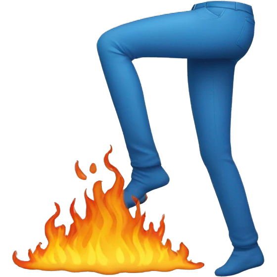 Une jambe en feu bleu emoji