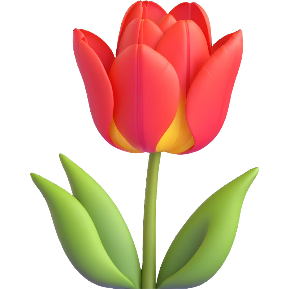 Elegant tulip flower with detailed petals and realistic texture emoji