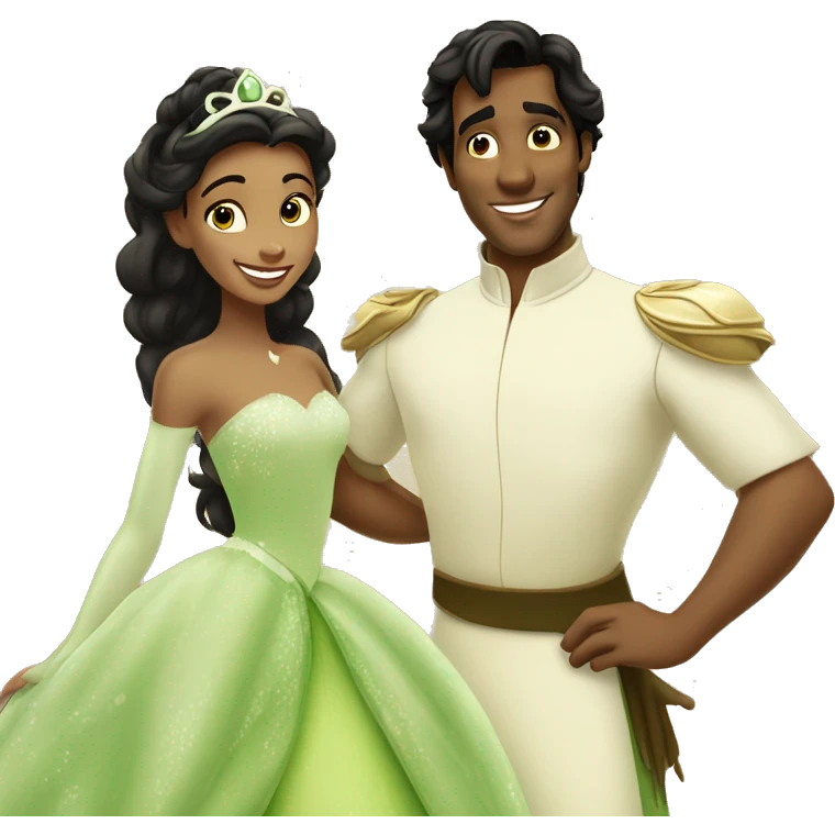 Princess Tiana with Naveen emoji