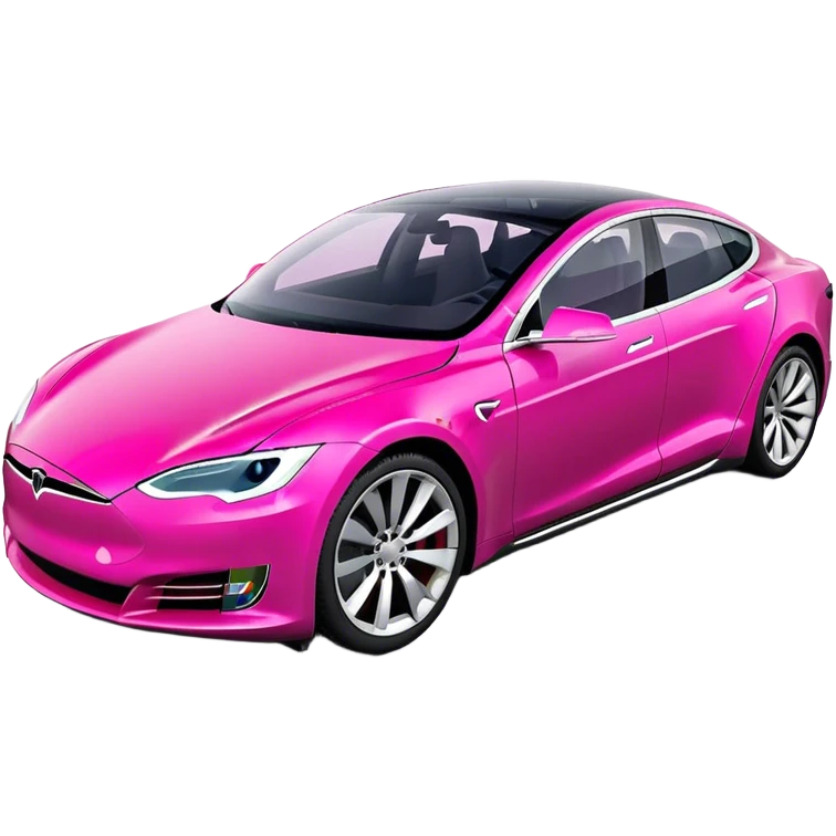 Hot pink tesla model s emoji