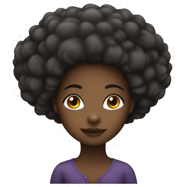 Afro girl seated  emoji