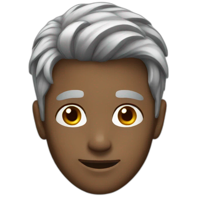 young man with grey hair emoji