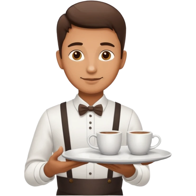 Cafe waiter man with tray emoji