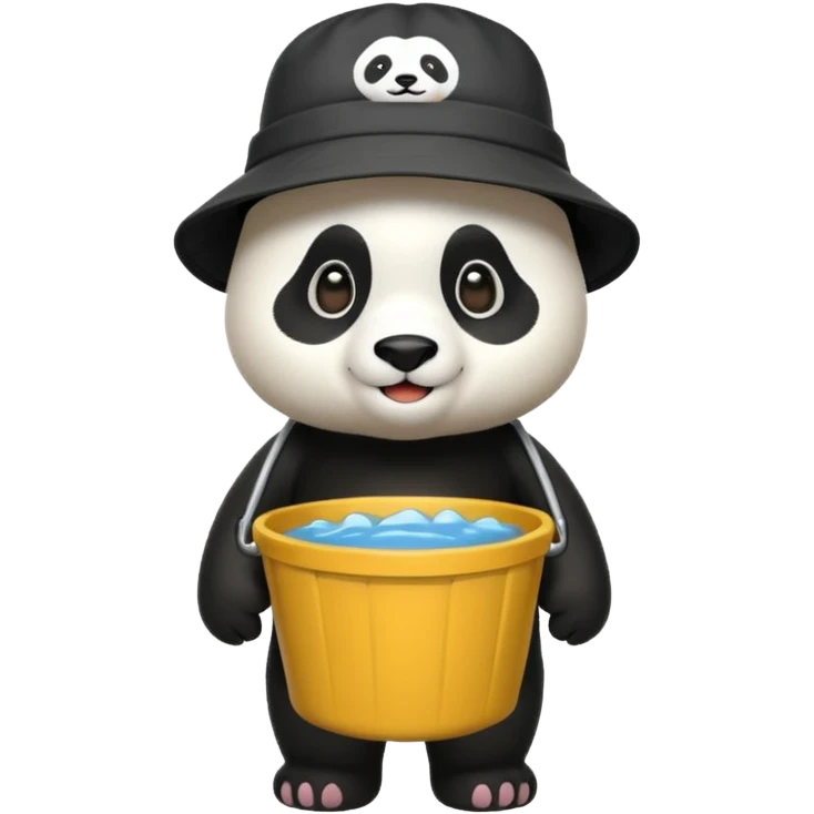 panda with bucket hat, full body emoji