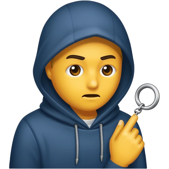 An action which describes a suspicious activity emoji