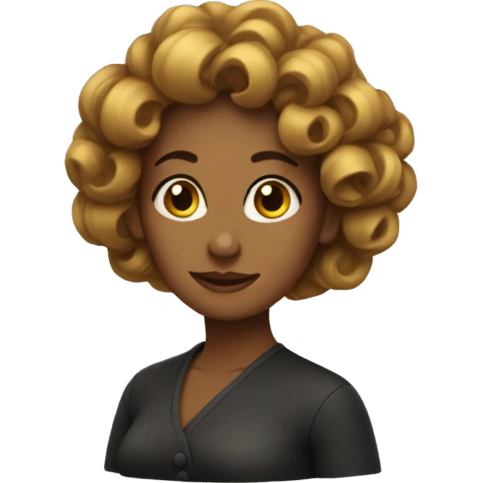 Woman with curled hair  emoji