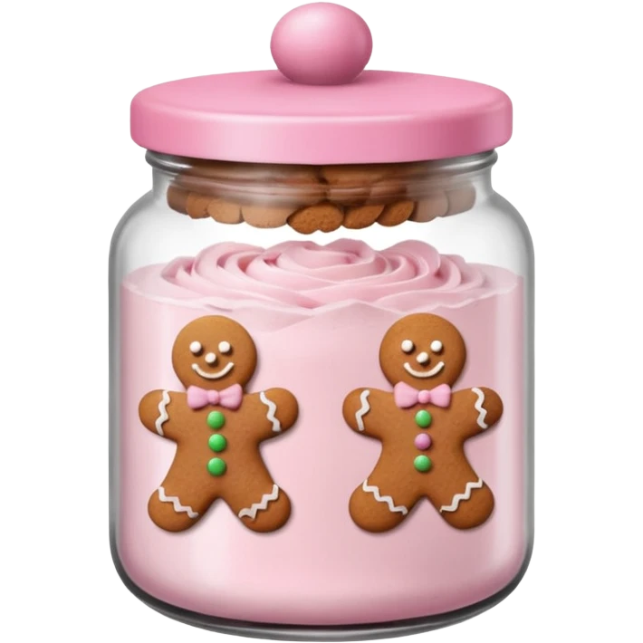 christmas gingerbreads pastel pink in jar with pink lid emoji