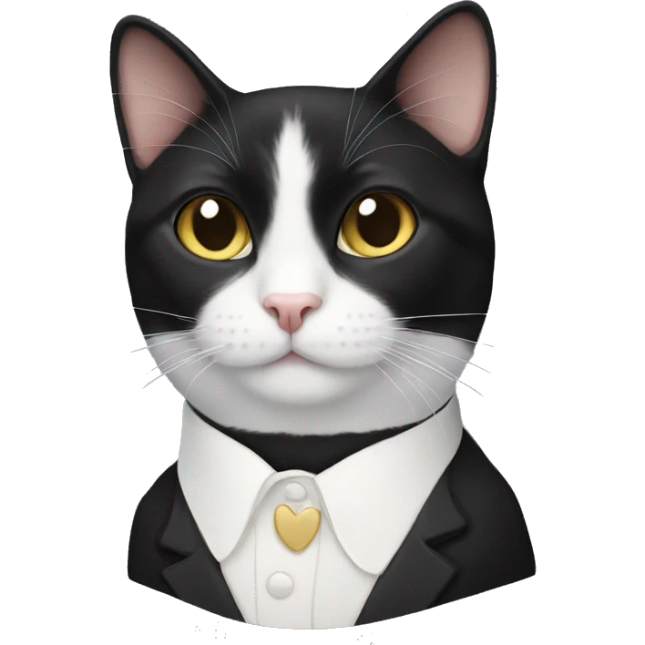 Tuxedo cat with white mustache  emoji