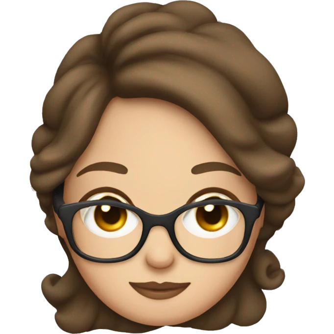 Pregnant women with brown hair and glasses emoji