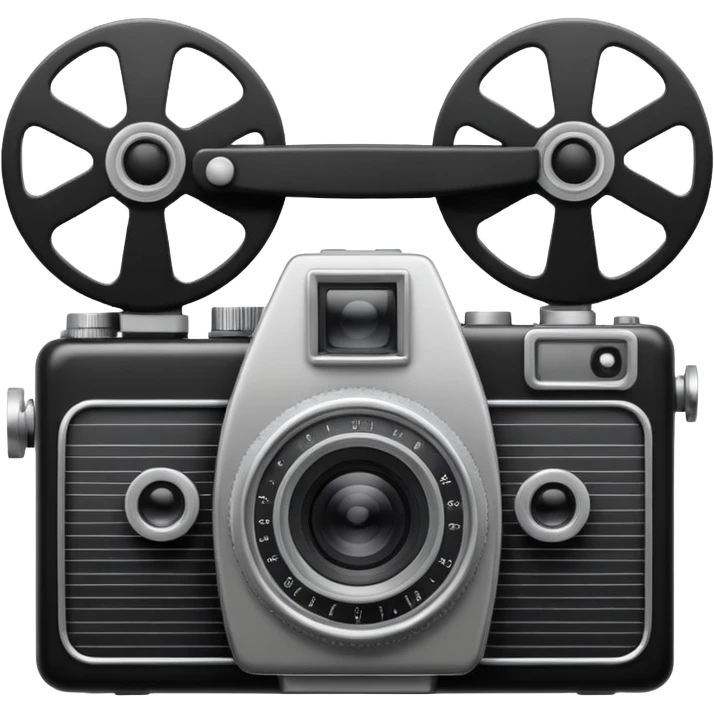 film camera with EKG reading emoji