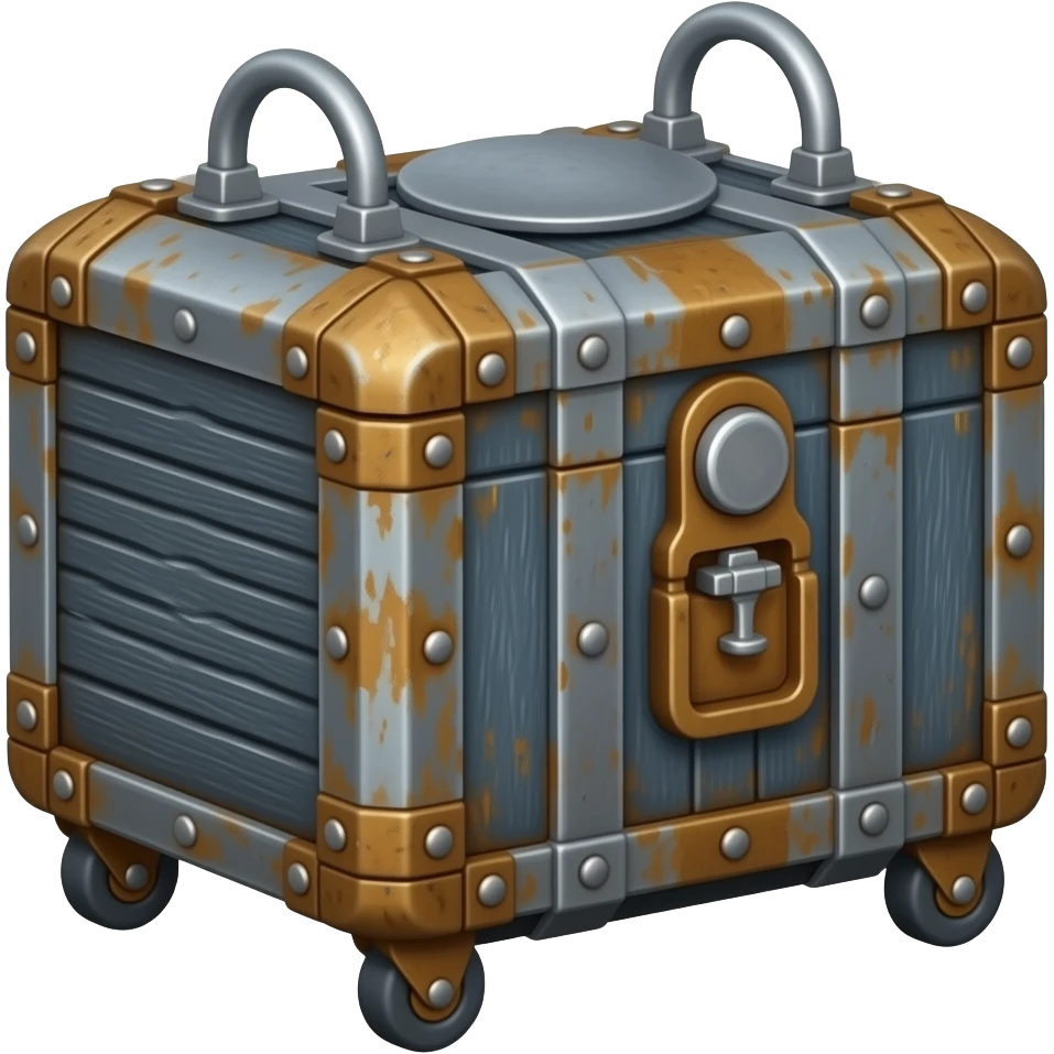 rusty chest machine on wheels emoji