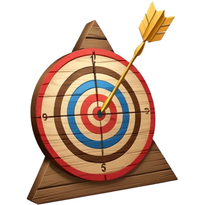 Angled target with an arrow in the center emoji