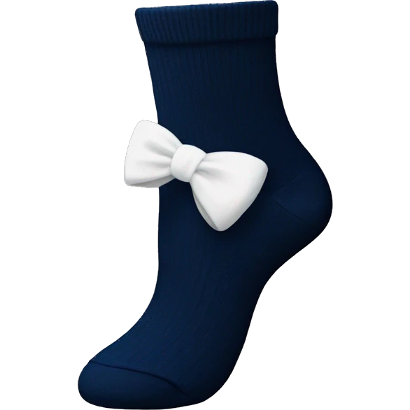 Navy blue socks with white bow  emoji