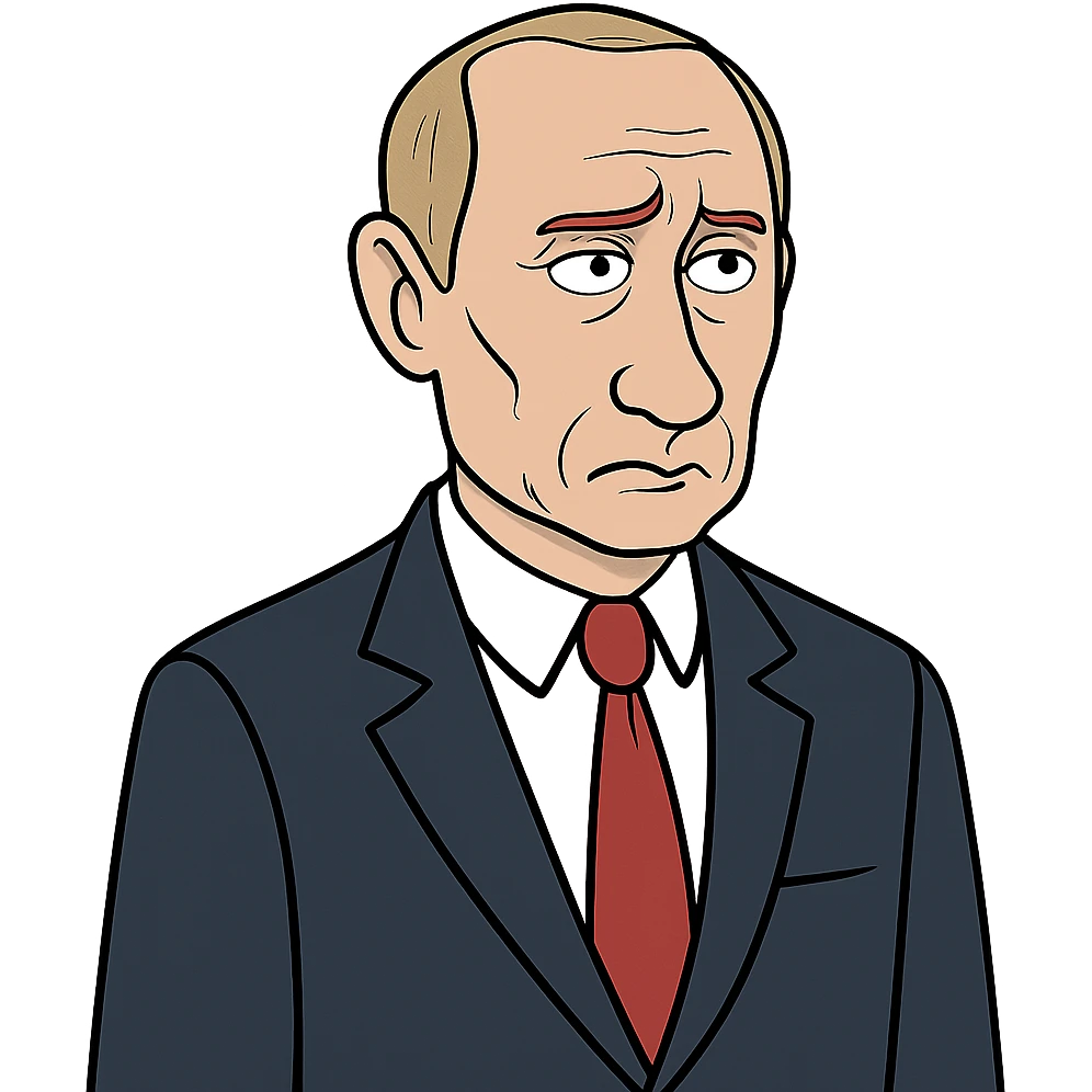 flat toon style Vladimir Putin emoji