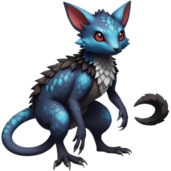 Dark edgy exotic anthropomorphic painted Fakémon-Pokémon-Trico-Vernid-creature emoji