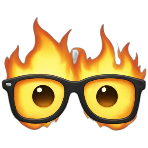 burning glasses emoji