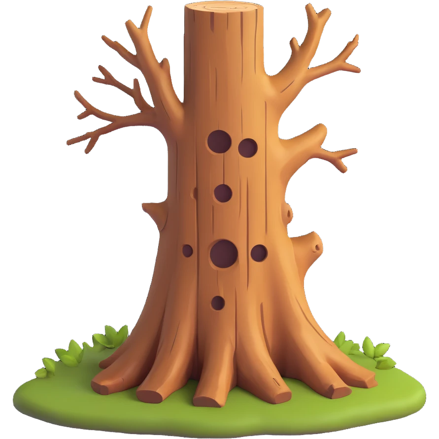 old tree trunk emoji