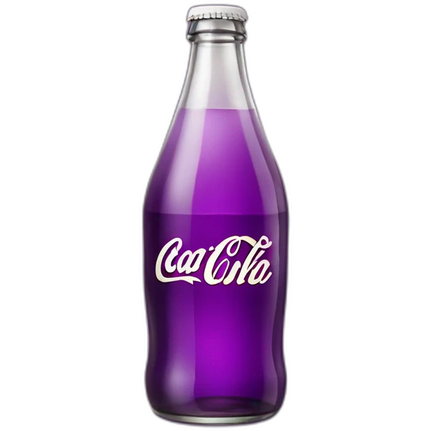 classic clear glass coke bottle on purple background  emoji