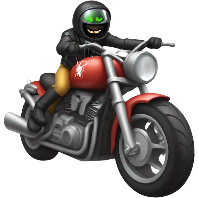 spider riding a motorcycle  emoji