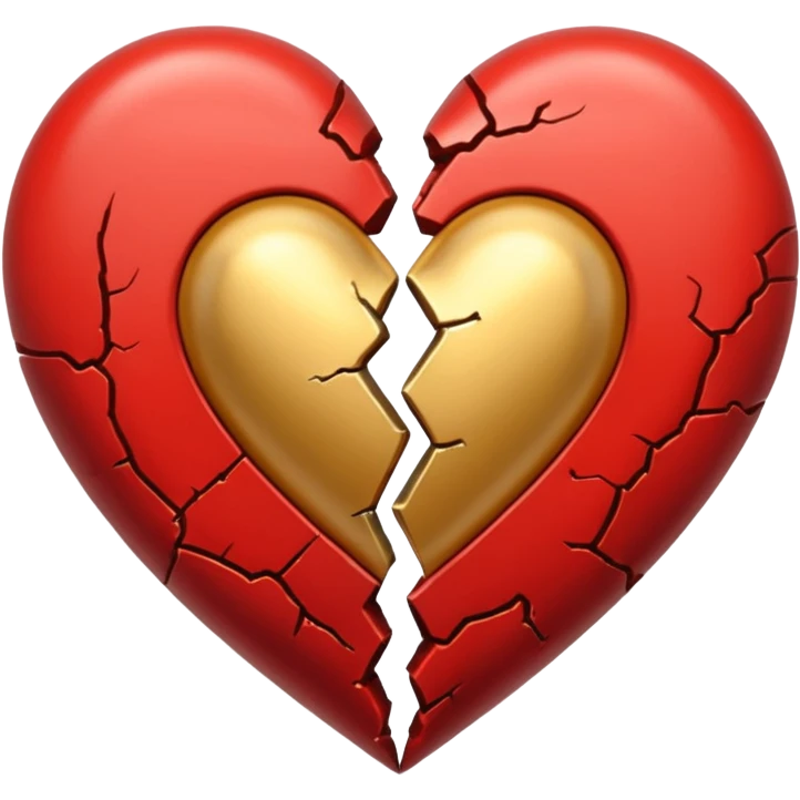 Make a heart with one crack down the middle making it split into two. Fill the crack fully with gold so that it looks like a normal heart with gold cracks on it emoji