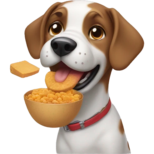 Dog eating food emoji