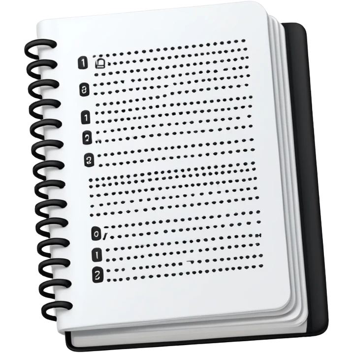 open notebook with binary code 0 and 1 emoji