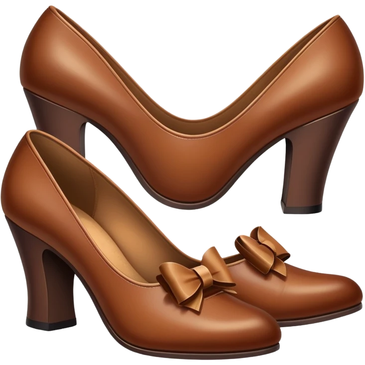 Brown shoes with a bow on the back  emoji