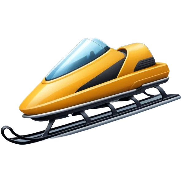 An icon featuring a sleek sled speeding down a snowy hill, with a snowy landscape and pine trees in the background. The motion lines and slight snow spray emphasize the thrill of the ride. Transparent background highlights the excitement and fun of sledding. emoji