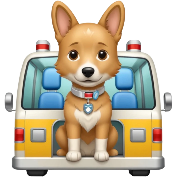 Medical Dog in ambulance emoji