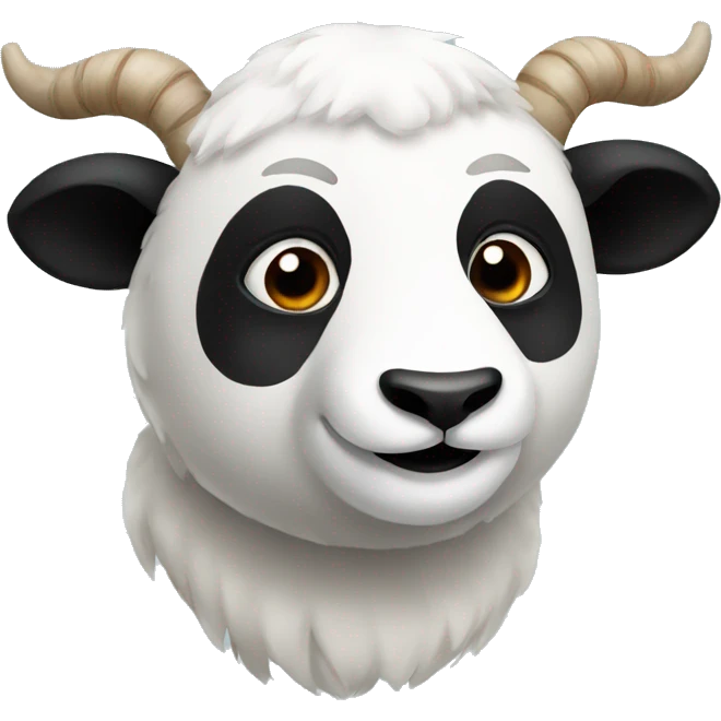 A panda and a ram combined together into one. emoji
