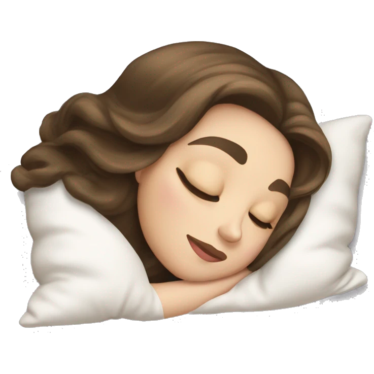 sleeping beauty brunette white girl with a silk pillow emoji