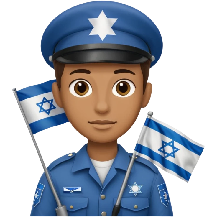 חייל ישראלי מחזיק דגל ישראל emoji