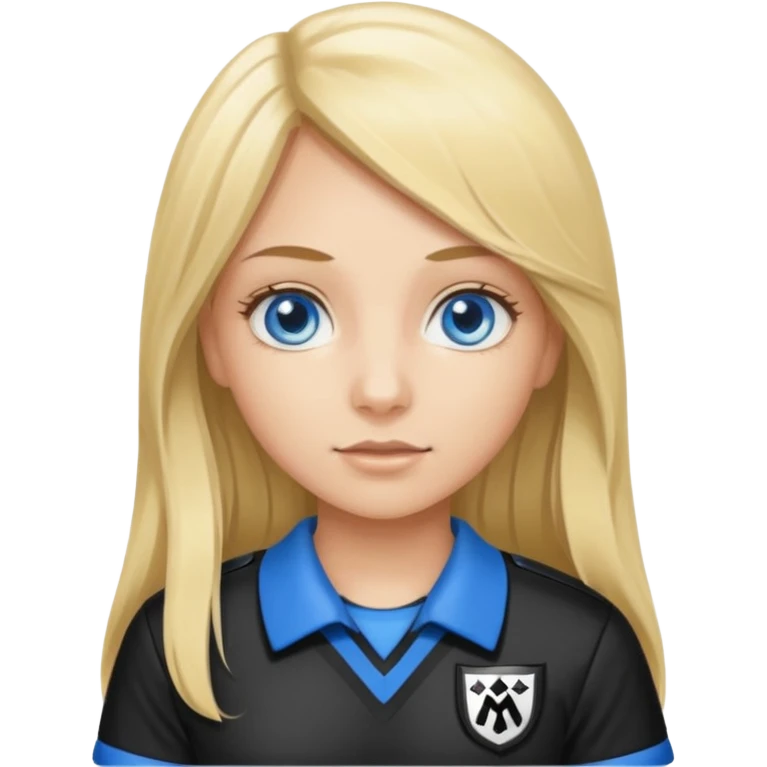 blue eyes blonde girl IN REFEREE UNIFORM LONG HAIR emoji