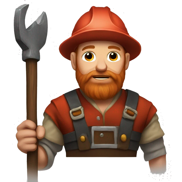 one dwarf miner with red beard hold Kirk  emoji