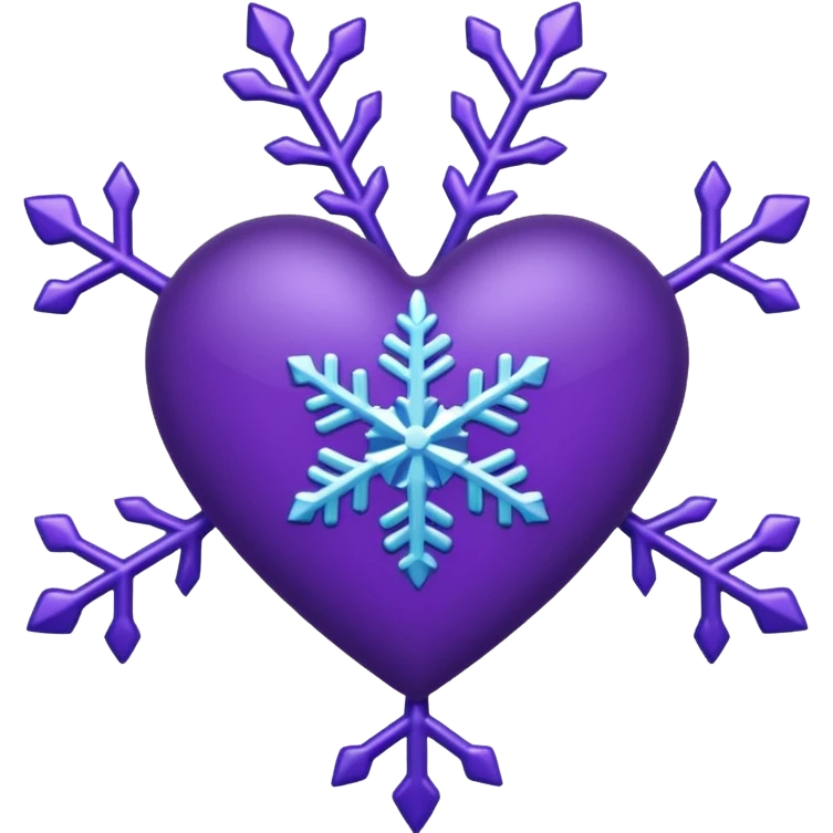purple heart with a snowflake pattern emoji