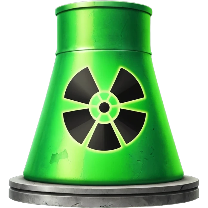 nuclear power plant with a green radioactive glow, realistic, option 6 emoji
