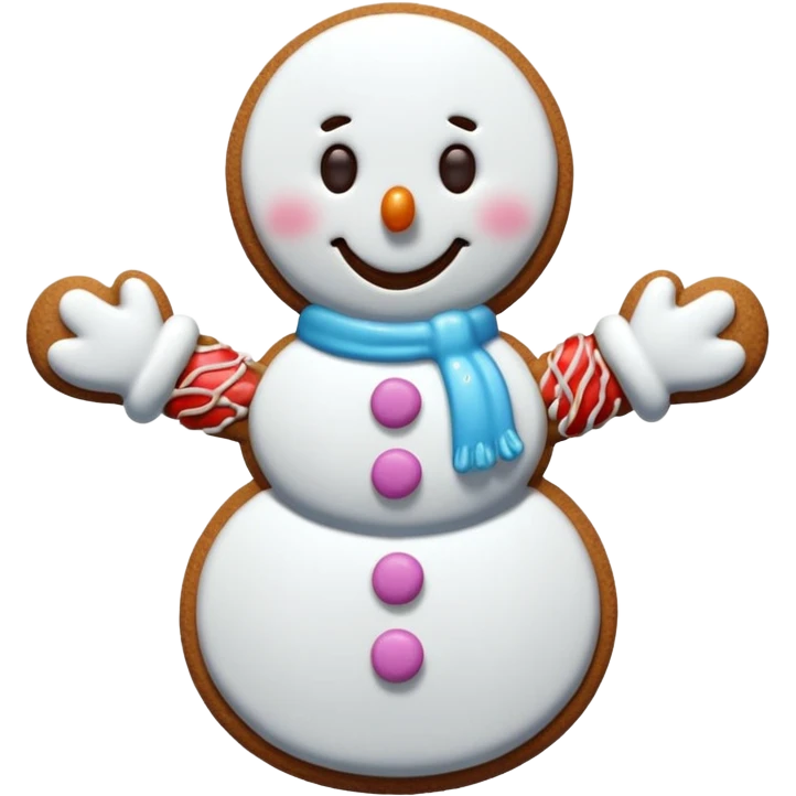 gingerbread cookie in snowman shape emoji