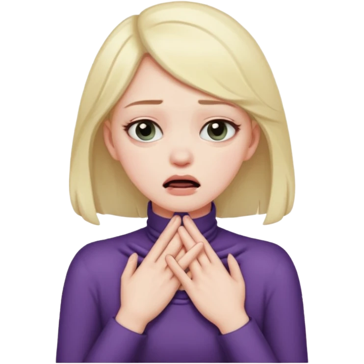 Girl pretending to choke herself  emoji