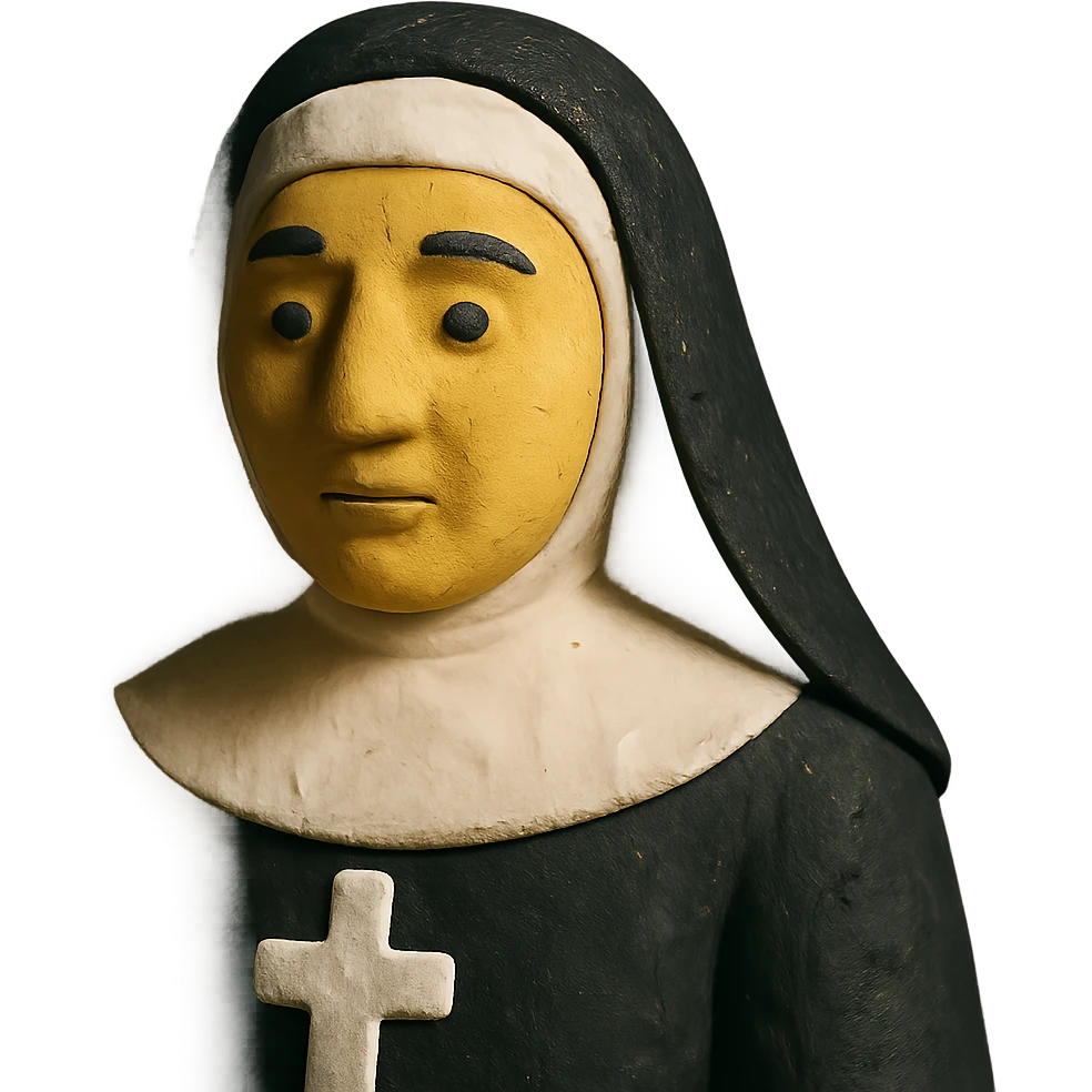 nun with yellow skin emoji