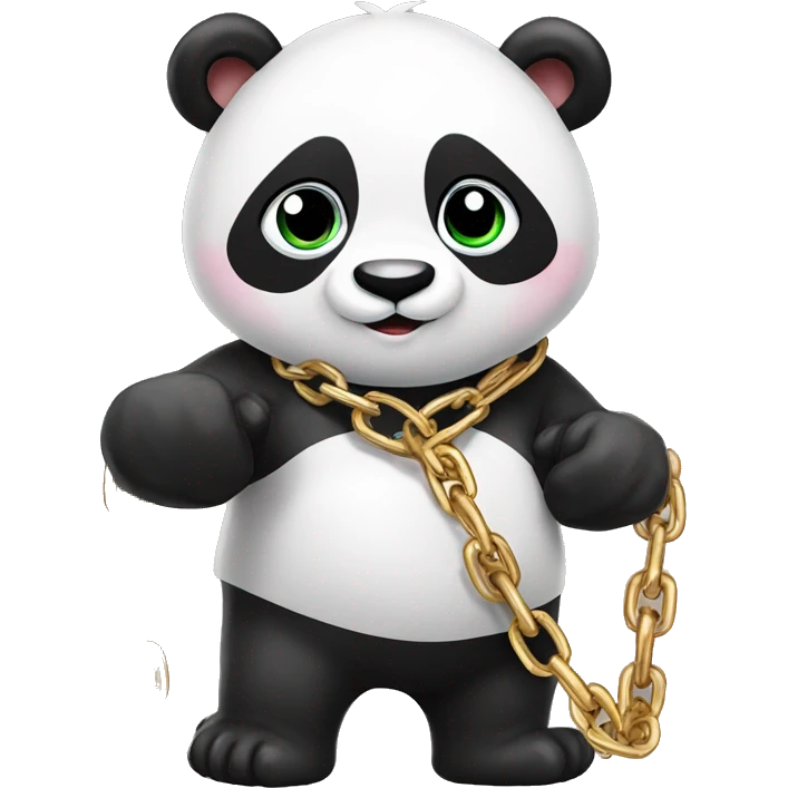 Panda with a chain ￼ emoji